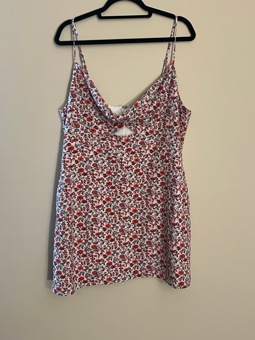 Abercrombie & Fitch White Mini Dress with Red Floral Print